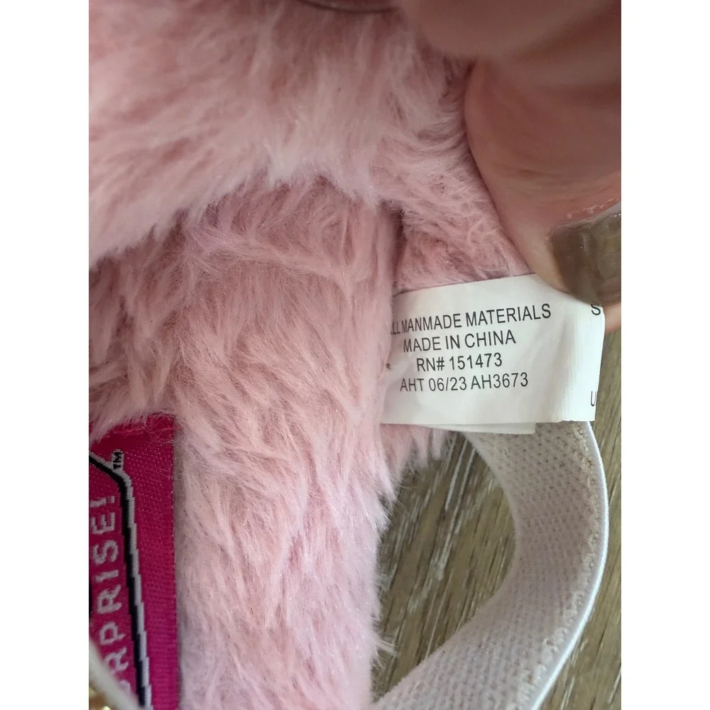 LOL Surprise Whimsygoth Faux Fur Slingback Slippers Kids 13 Pink Plush Slippers